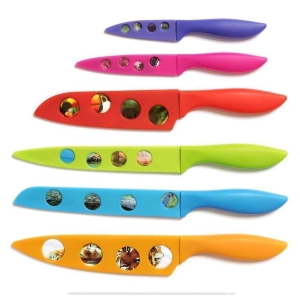 #51 Chefs Vision Set Wildlife Series Six-Piece Knife Set Sheath Blade Covers New - Picture 9 of 10